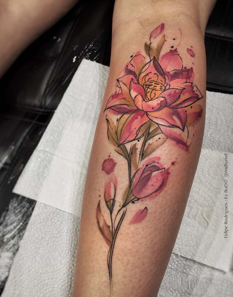 Lotus Tattoo by Felipe Rodrigues