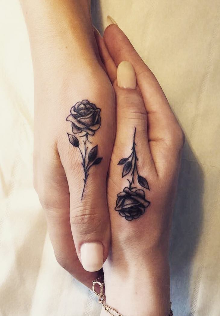 Matching Rose Tattoo by Jordan Huchet