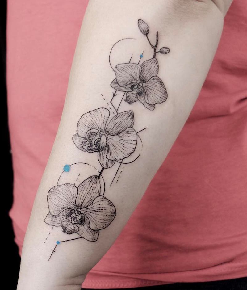 Orchid Tattoo by Emrah Ozhan