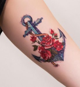 Rose and Anchor Tattoo by Robson Carvalho
