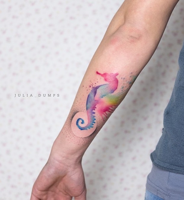 Seahorse Tattoo by Jules Boho
