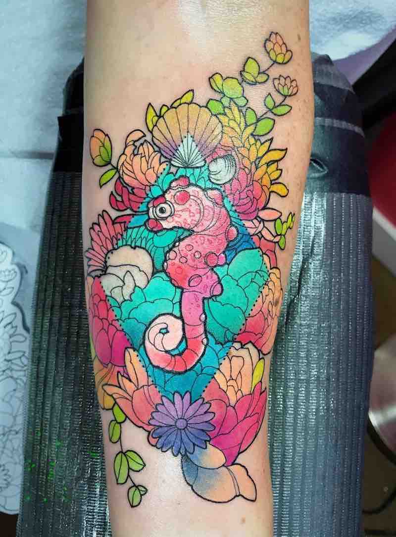 Seahorse Tattoo by Katie Shocrylas