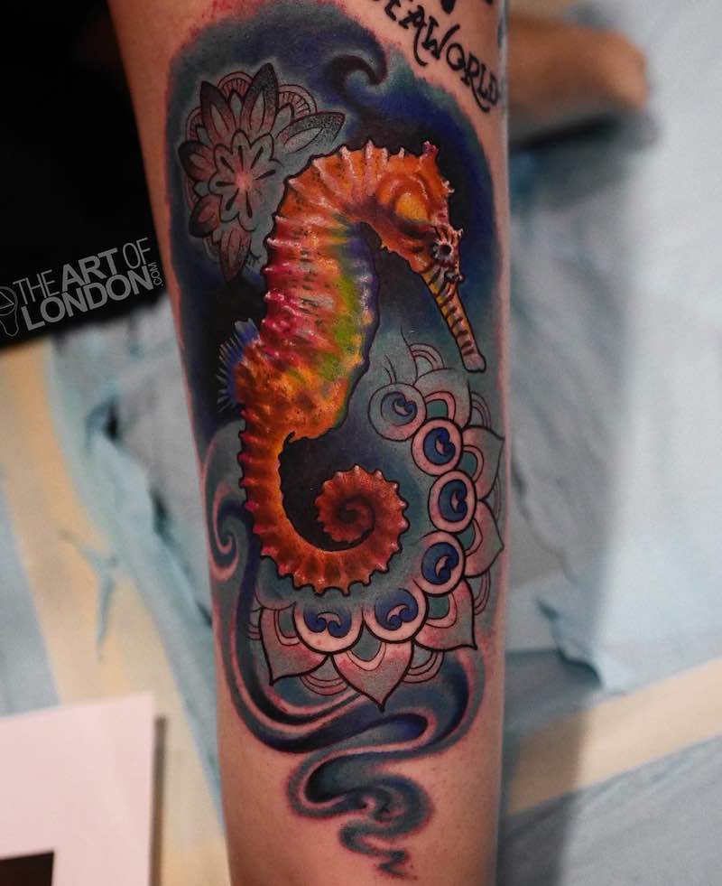 Seahorse Tattoo by London Reese