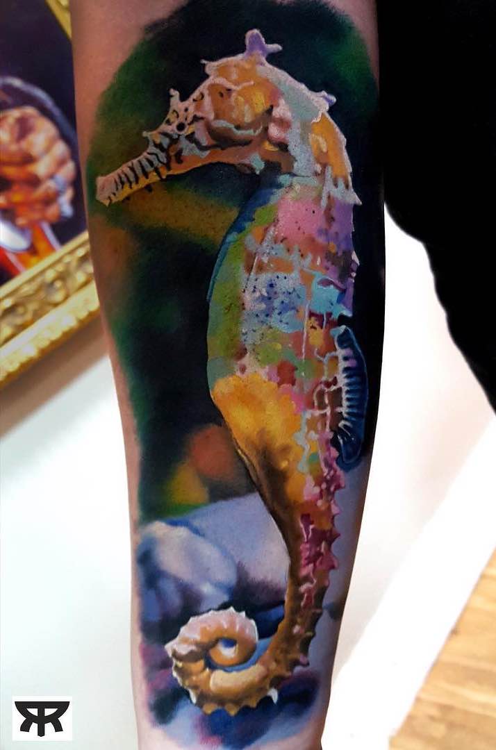 Seahorse Tattoo by Marcin Sonski