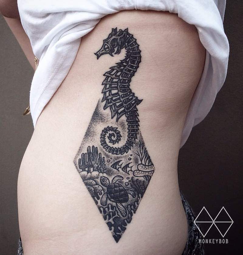 Seahorse Tattoo by Monkey Bob