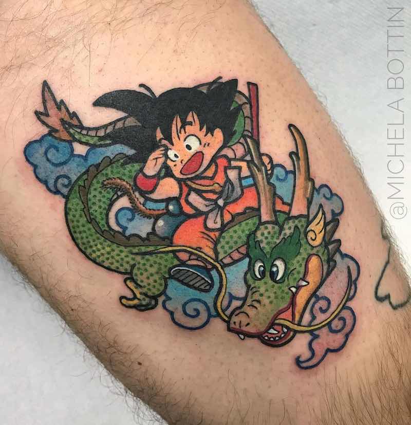 Shenron and Goku Tattoo by Michela Bottin