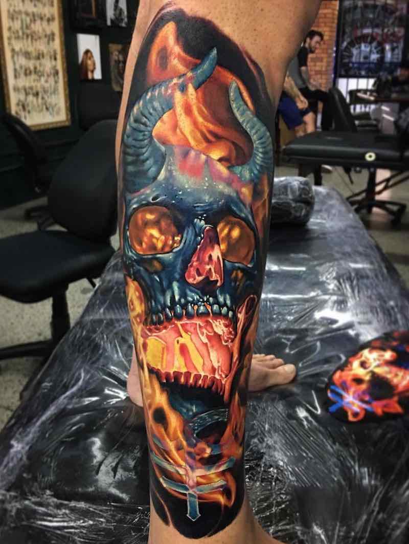 Skull Tattoo by Ben Kaye