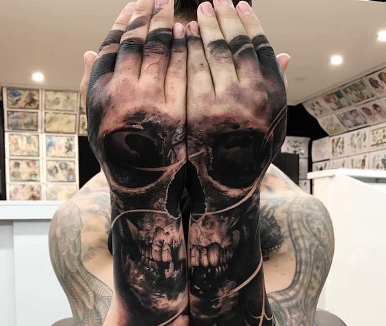 Skull Tattoo by Drew Apicture