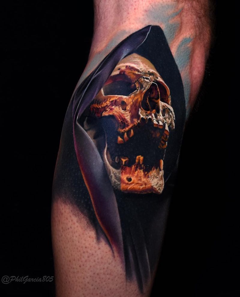 Skull Tattoo by Phil Garcia