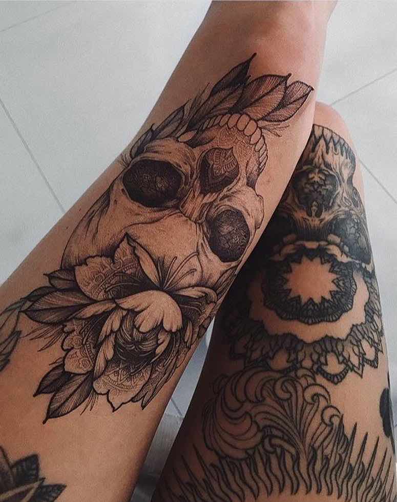 Skull Tattoo by Sasha Masiuk