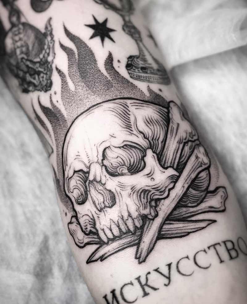 Skull Tattoo by Sasha Tabun