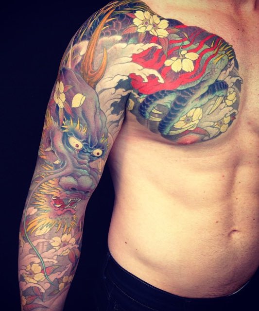 Sleeve Dragon Tattoo by Shige