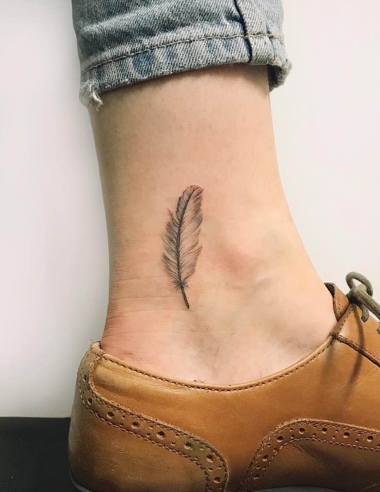 Small Feather Tattoo by Gabby Colledge
