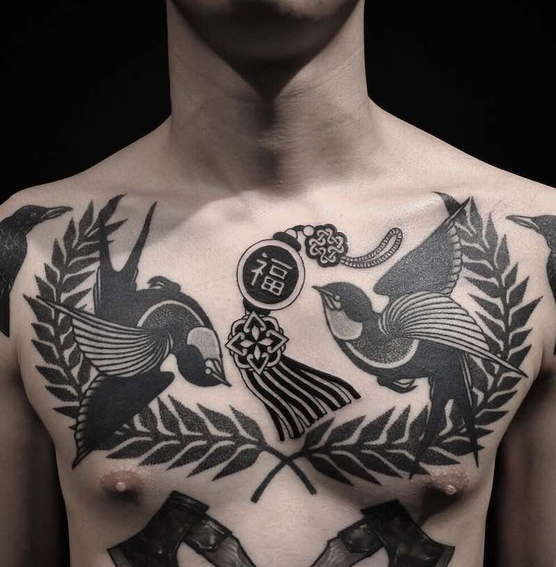 Swallow Tattoo by Cuba Tattooer