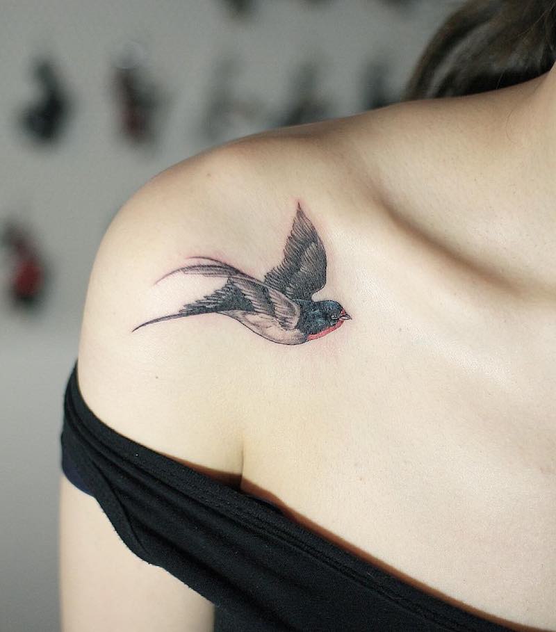 Swallow Tattoo by Tattooist Muha