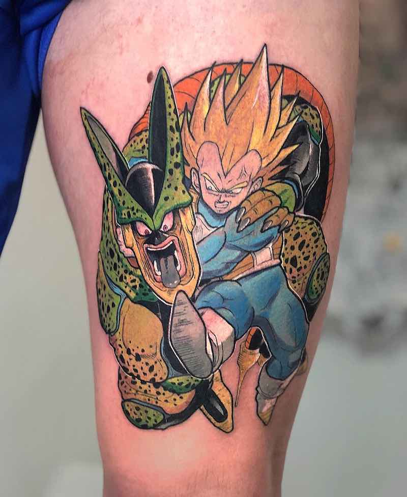 Vegeta and Cell Tattoo by Jimm Yimier