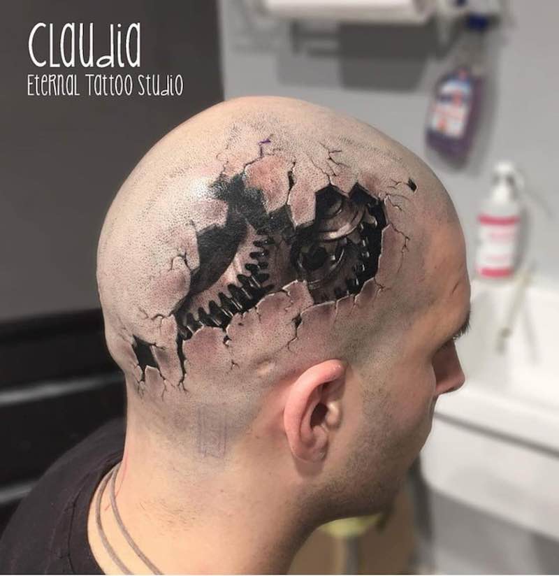 3D Head Tattoo by Claudia Reato