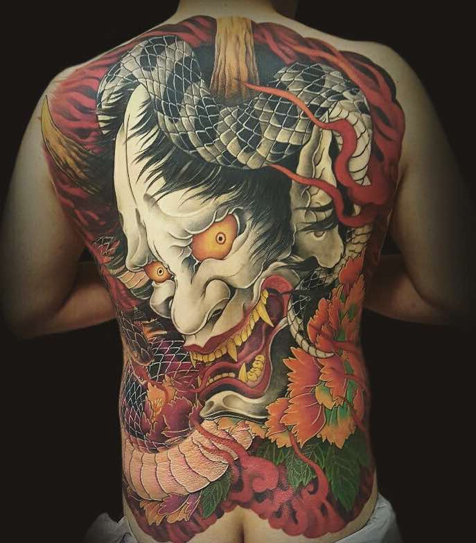 Back Japanese Tattoo by Hajin