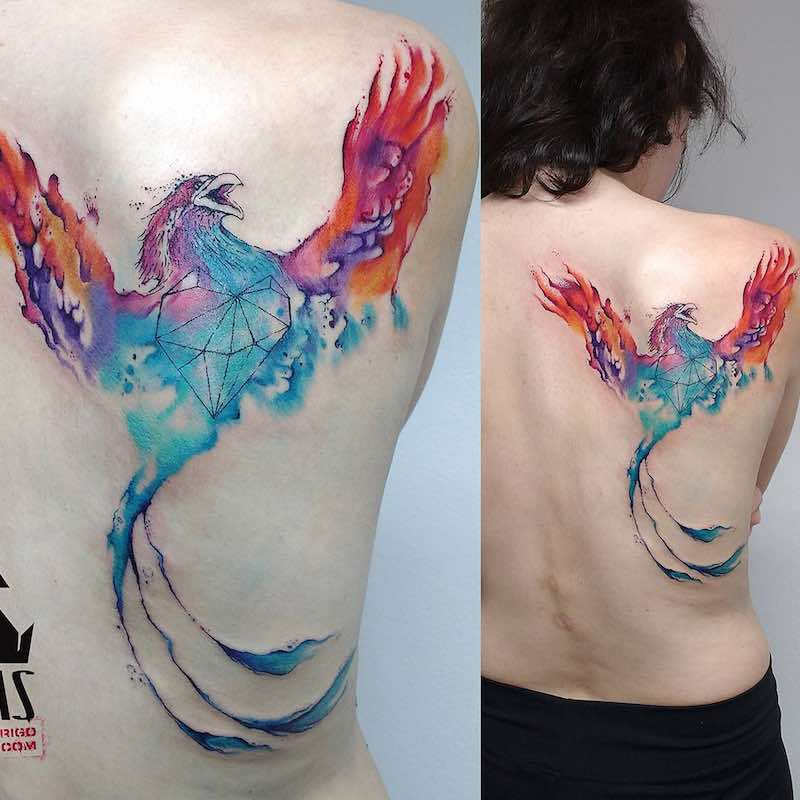 Back Phoenix Tattoo by Rodrigo Tas