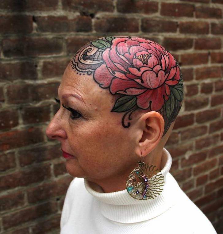 Bald Head Tattoo by Laura Jade
