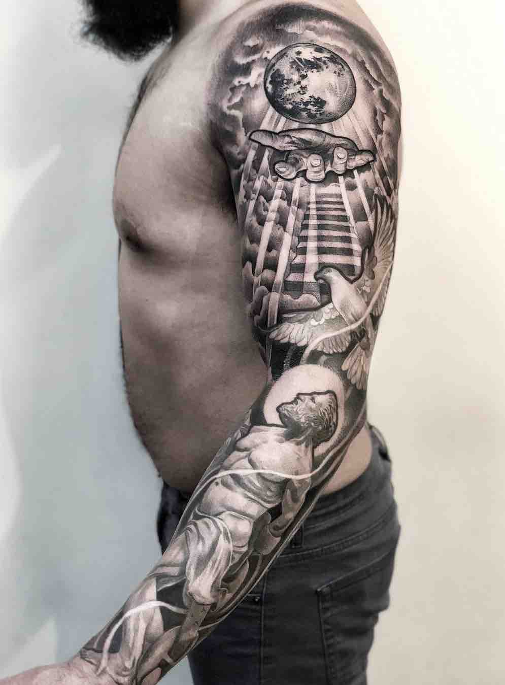 Black and Grey Tattoo Sleeve - Lilb Tattoo