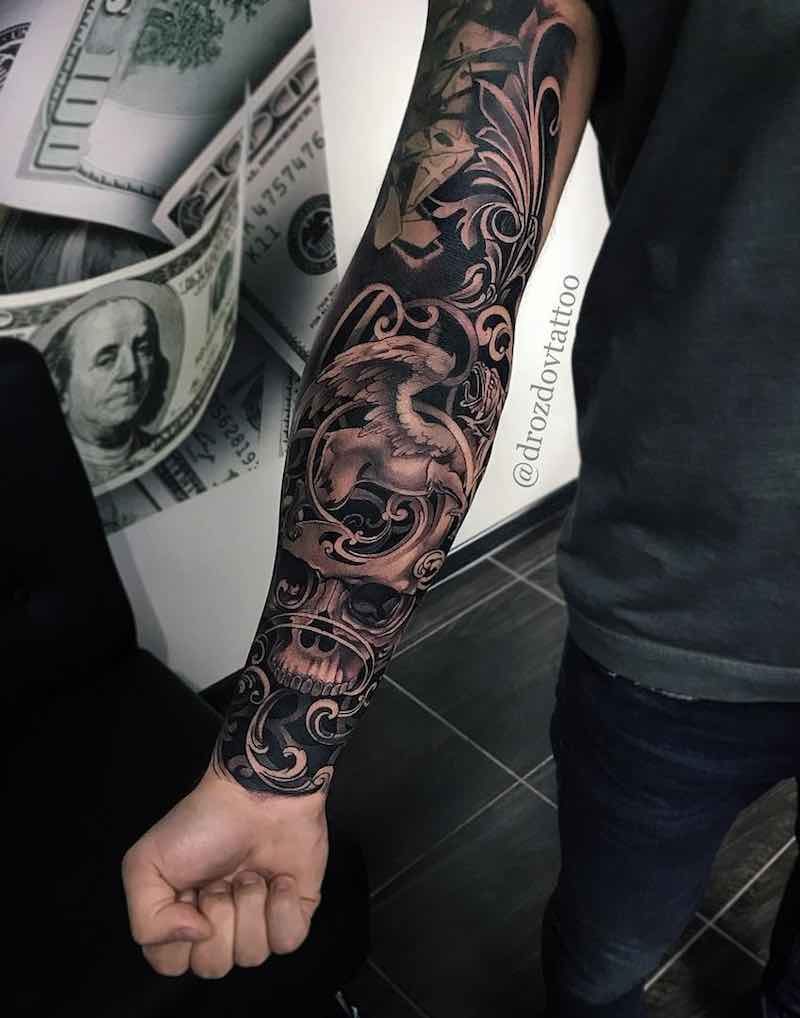 Black and Grey Tattoo Sleeve - Vladimir Drozdov
