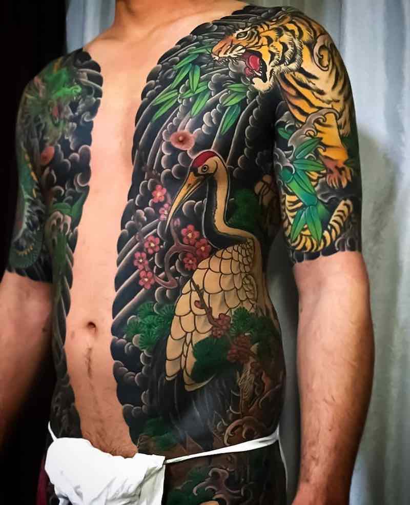 Body Suit Japanese Tattoo by Horifuji