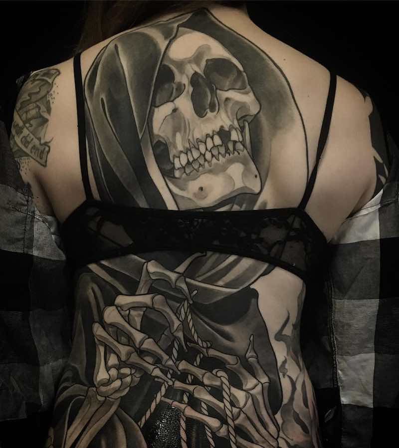 Death Womens Back Tattoos by Eckel