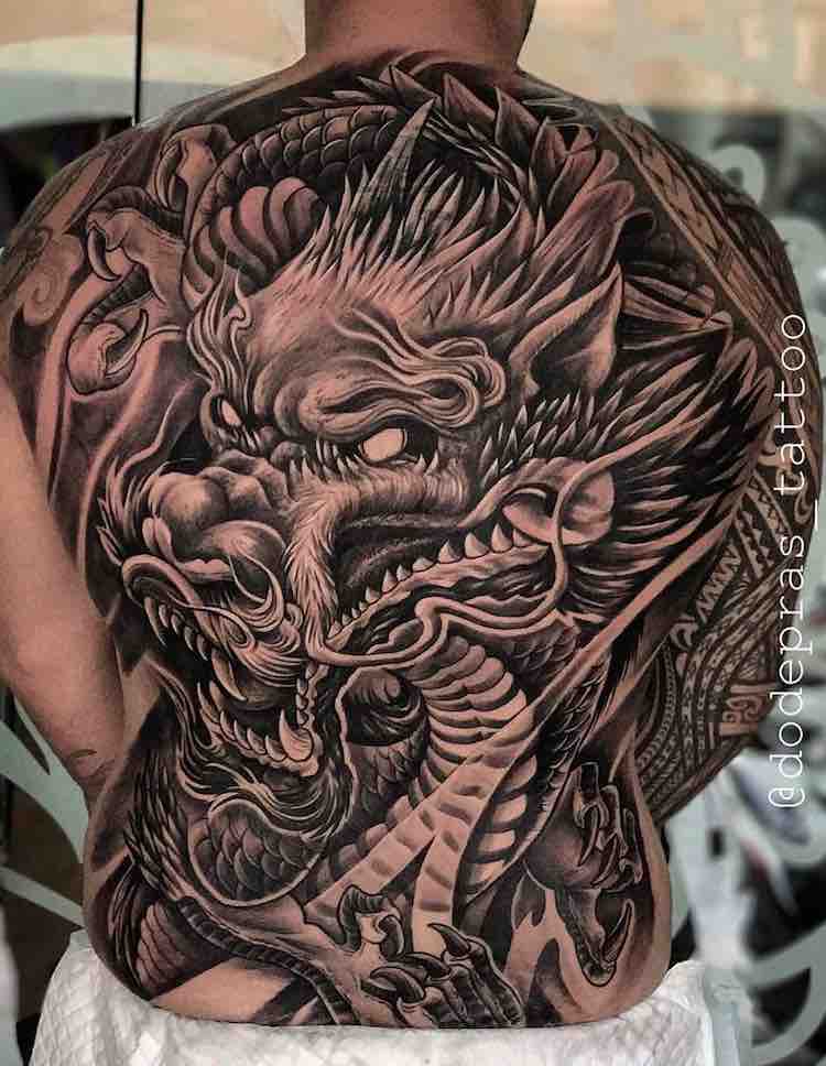 Dragon Back Tattoo by Dode Pras