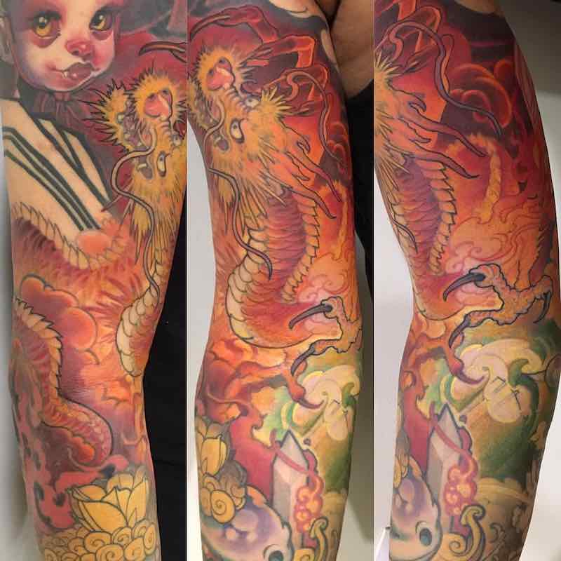 Dragon Sleeve Tattoo by Logan Barracuda