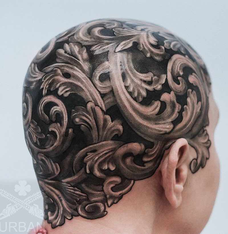 Filigree Womens Head Tattoo by Dmitriy
