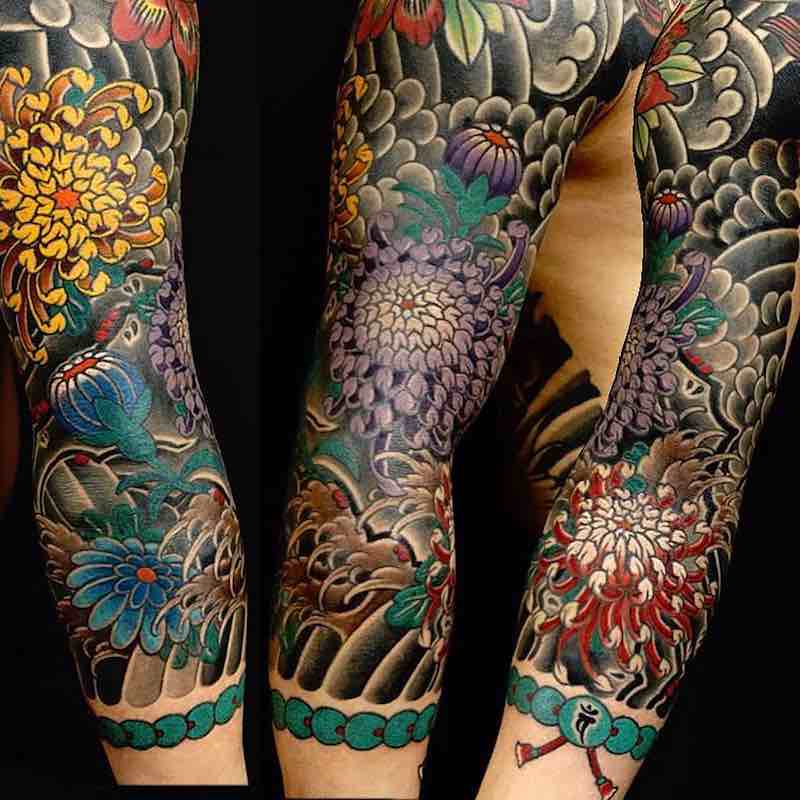 Flower Japanese Tattoo by Damien Rodriguez