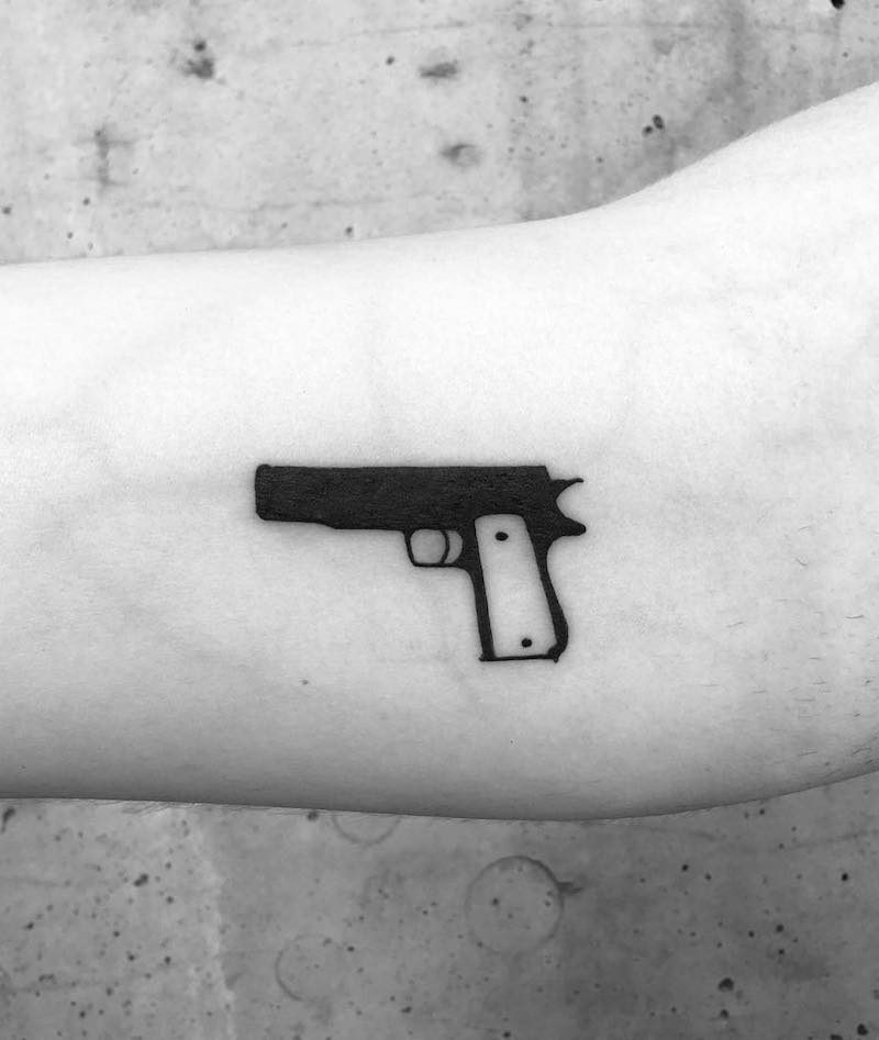 Gun Simple Tattoo by Lil Kiki