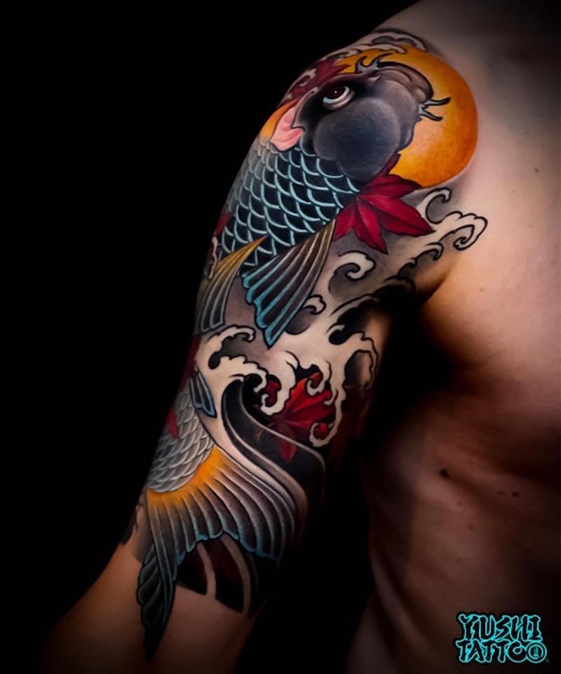 Japanese half-sleeve tattoo by @jingtattoo. #japaneseink #japanesetattoo  #irezumi #tebori #bngink #blackandgrey #blackandgreytattoo … | Tattoo  ideen, Ink, Instagram