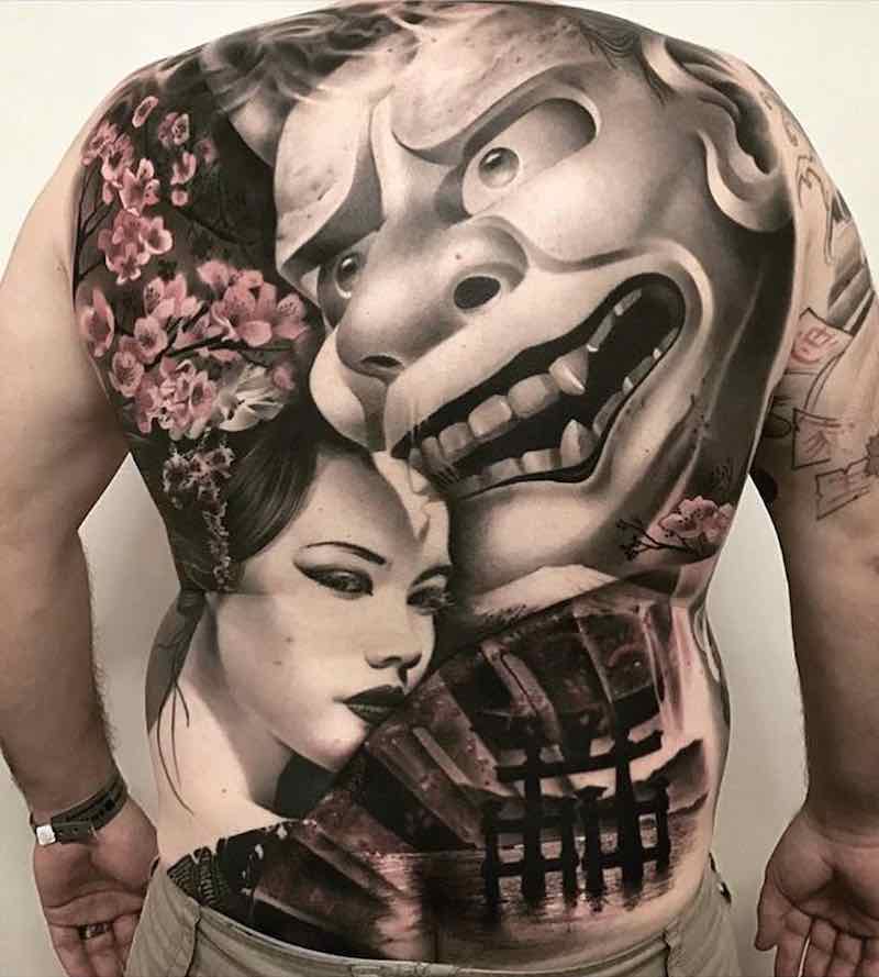 Japanese Mens Back Tattoos by Ezequiel Samuraii