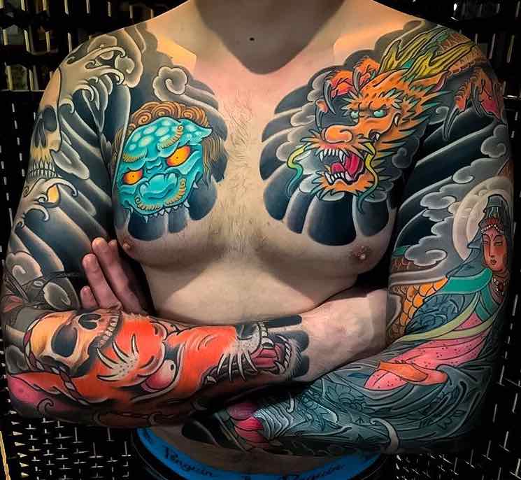 Japanese Tattoo Sleeves by Piers Lee