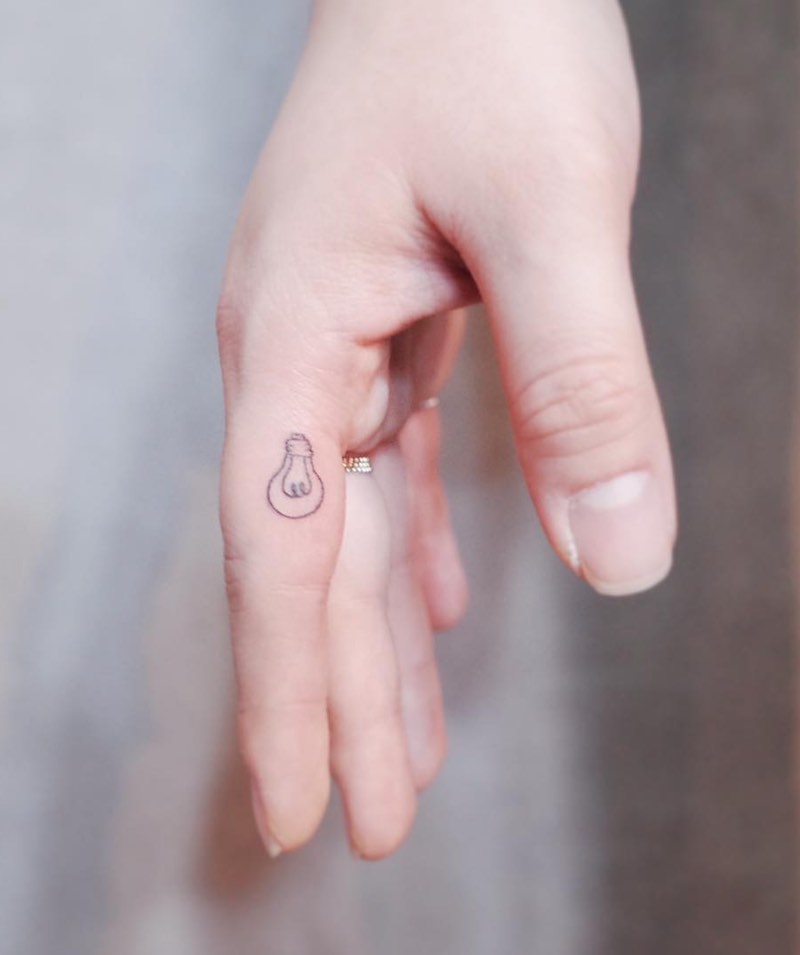 Light Bulb Finger Tattoo by Witty Button