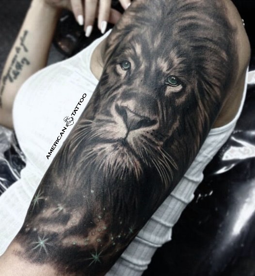 Lion Half Sleeve Tattoo by Jorge