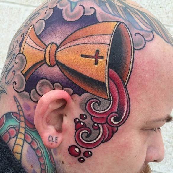 Mens Head Tattoo by Al Garcia