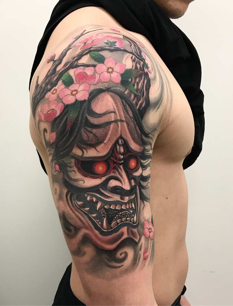 Oni Half Sleeve Japanese Tattoo by Damon