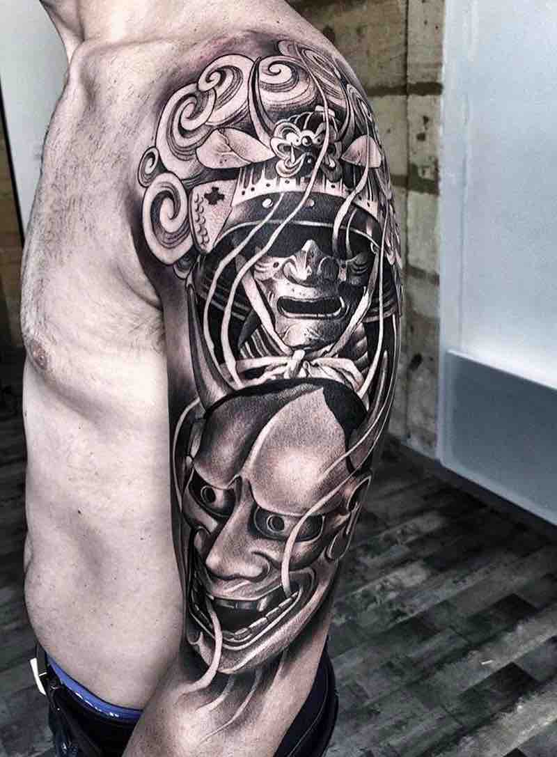 Oni Half Sleeve Tattoo by Lilbtattoo
