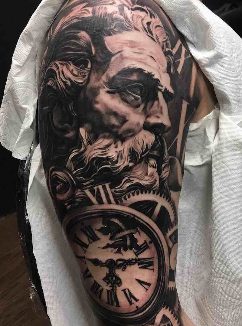 Poseidon Half Sleeve Tattoo by Andres Ortega