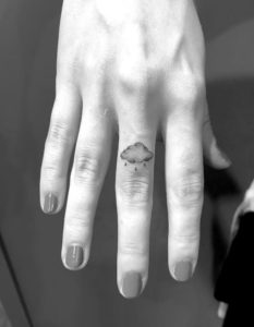 Rain Cloud Finger Tattoo by Winter Stone