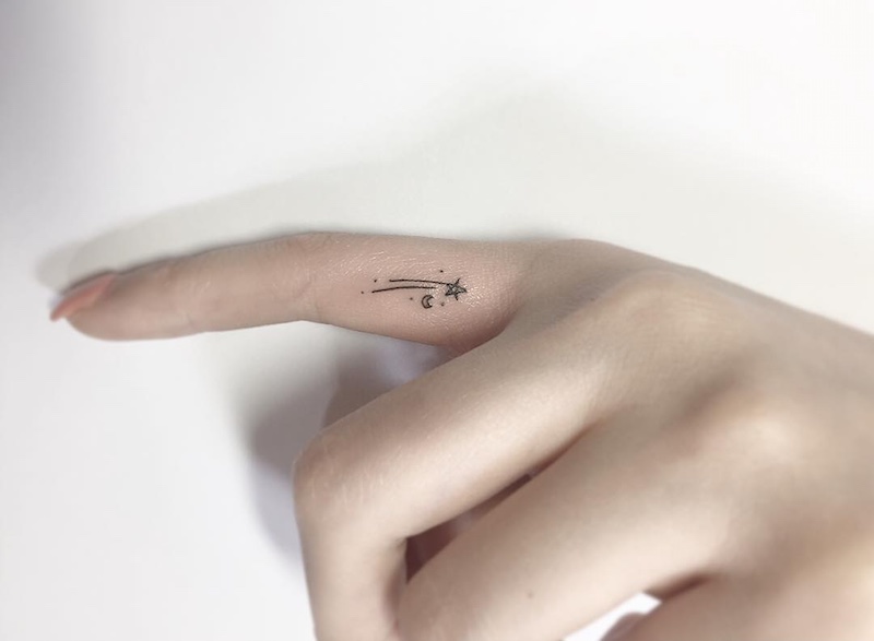Shooting Star Finger Tattoo by Playground Tattoo