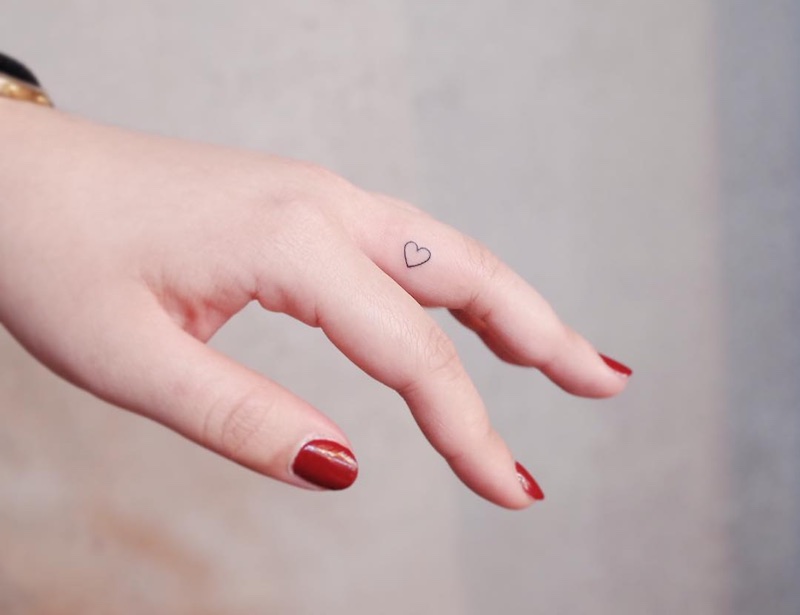 Small Heart Finger Tattoo by Witty Button