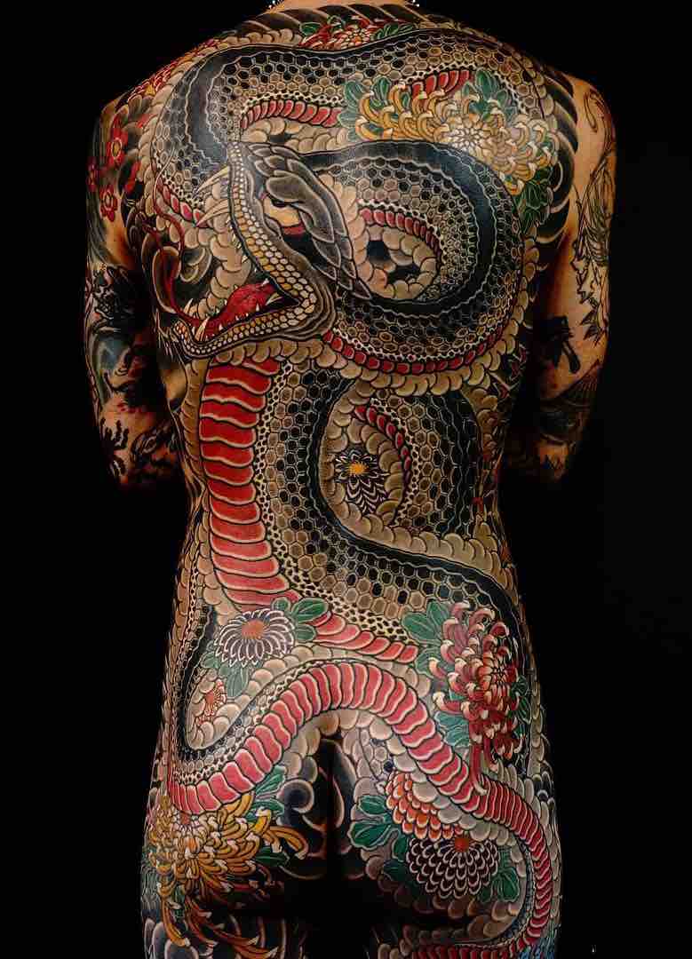 Snake Japanese Tattoo by Regino