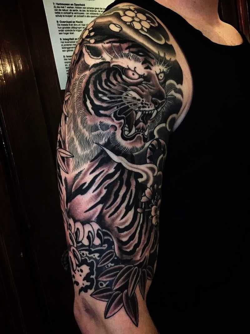 Tiger Half Sleeve Tattoo by Rory Pickersgill