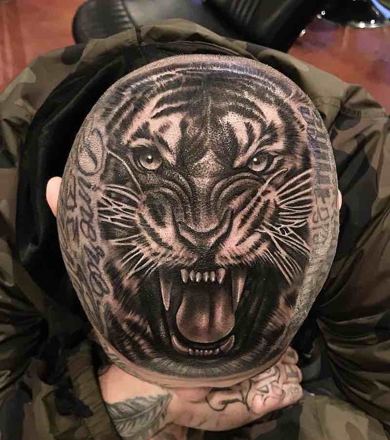 Tiger Head Tattoo by Ethan Gozum