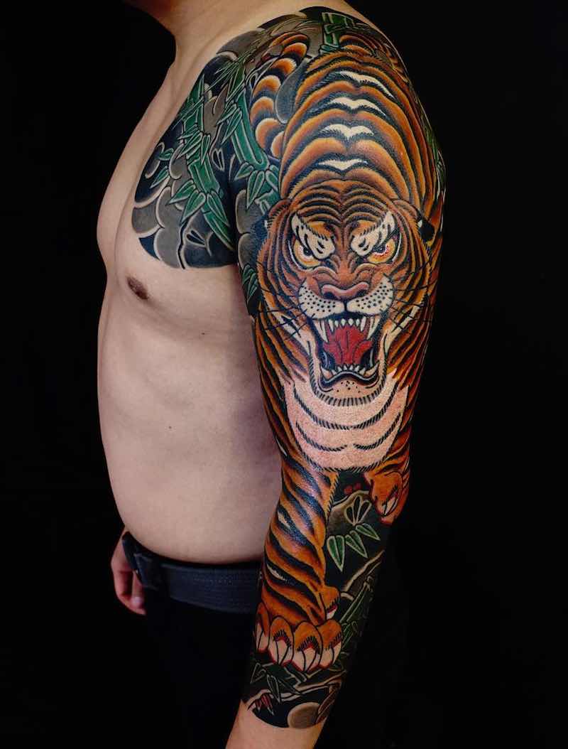 Tiger Japanese Tattoo by Regino