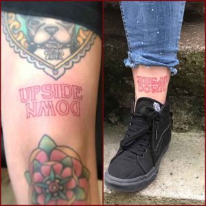 Upside Down Stranger Things Tattoo by Caroline Derwent